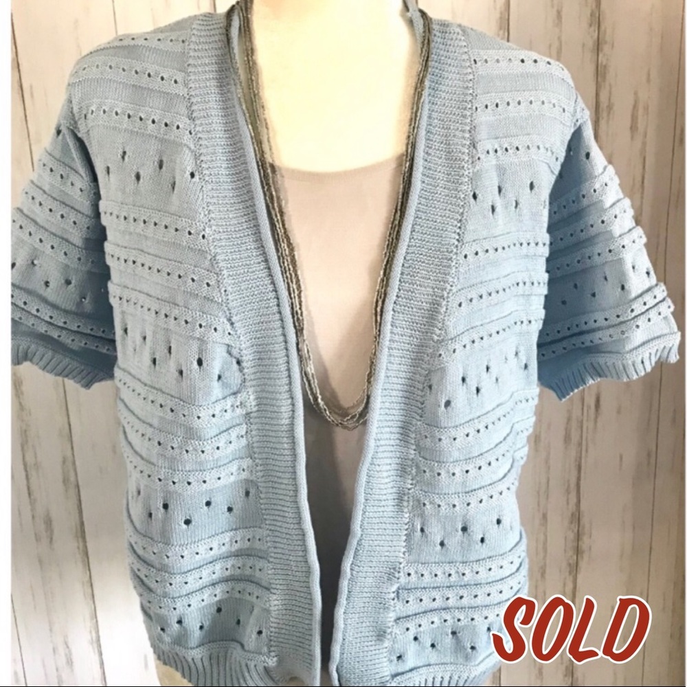 NWT Cyrus Size 1X Light Blue Knit Cardigan Sweater